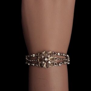 Silver-Tone Floral Multi-Strand Bracelet -